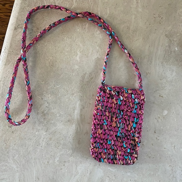 Colourful raffia crossbody mini bag - Picture 2 of 4
